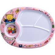 メラミンお子様ランチ皿 こねこたい ピンク RLV37