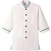 D-1129(O白x緑)3L [ショップコート]