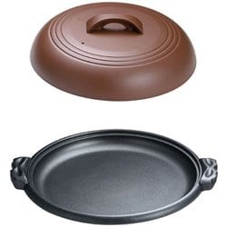 アルミ陶板鍋素焼き茶 大関 30cm M10-542 QTU18542
