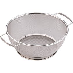 18-8ミネックスざる B型 (バネ取手付) 24cm AMN05024