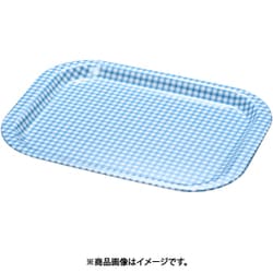 Rトレー取手なし 角(ノンスリップ加工) S チェックブルー ETL2101