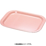 Rトレー取手なし 角(ノンスリップ加工) S チェックピンク ETL2102