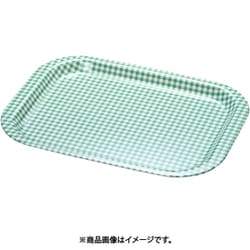 Rトレー取手なし 角(ノンスリップ加工) S チェックグリーン ETL2103