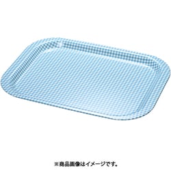 Rトレー取手なし 角(ノンスリップ加工) M チェックブルー ETL2106