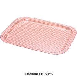 Rトレー取手なし 角(ノンスリップ加工) L チェックピンク ETL2112