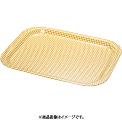 Rトレー取手なし 角(ノンスリップ加工) L チェックイエロー ETL2114
