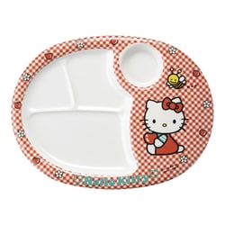 メラミンお子様食器「ニューキティ」 ランチ皿 大(ギンガム) RLV86