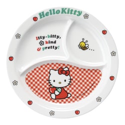 メラミンお子様食器「ニューキティ」 丸ランチ皿(ギンガム) RLV73