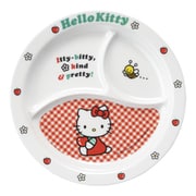 メラミンお子様食器「ニューキティ」 丸ランチ皿(ギンガム) RLV73