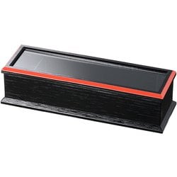 ABS製 24cm元禄箸箱(楊枝入付) 黒渕朱 82296630 RHSQ001