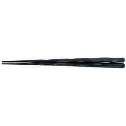 PBT六角一刀彫箸 (10膳入)黒 22.5cm 90030740 RHSE001
