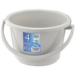 ベルク 広口バケツ グレー 4WB KBK5101