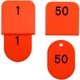 親子札(50ヶセット) KF969 1～50 赤 POY0301