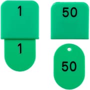 親子札(50ヶセット) KF969 1~50 緑 POY0302