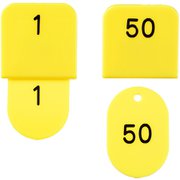 親子札(50ヶセット) KF969 1~50 黄 POY0304