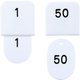 親子札(50ヶセット) KF969 1～50 白 POY0306