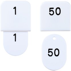 親子札(50ヶセット) KF969 1～50 白 POY0306