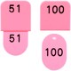 親子札(50ヶセット) KF969 51～100 ピンク POY0311