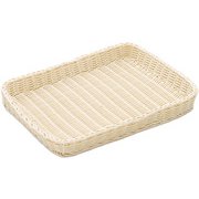 樹脂バスケット 角長 40cm浅型 白 WBS2302
