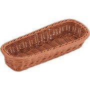 樹脂バスケット 角長 27cm ナチュラル(茶) WBS2404