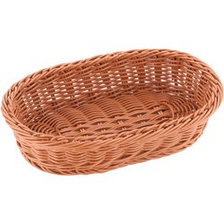 樹脂バスケット 小判 30cm ナチュラル(茶) WBS1802