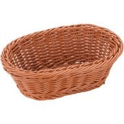 樹脂バスケット 小判 24cm ナチュラル(茶) WBS1804