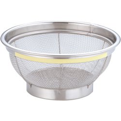 NEWマンモス カラー 浅型ざる 18cm イエロー AZL4703