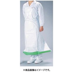 機能性エプロン ガードロン 塩ビ抗菌 フィットM ホワイト/グリーン 2485355
