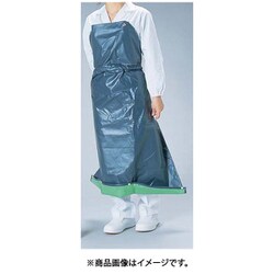 機能性エプロン ガードロン 塩ビ抗菌 フィットL ネイビー/グリーン 2486816