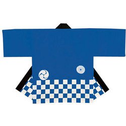 SHV04 [無地市松袢天(帯付) KH-20401 青]