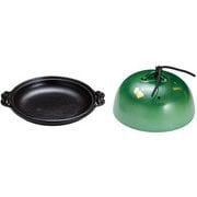 アルミ高瀬陶板鍋 金彩・緑 小 13cm QTU353