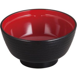 メラミン木目吸物椀 黒内朱 767M-BR 身 RSIE101