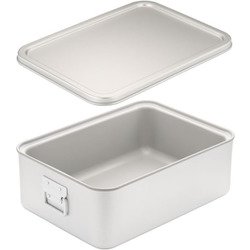 アルマイト 角型二重米飯缶 (蓋付) (内面スミフロン)264-AS ABI111