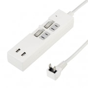 個別スイッチ付タップ 2個口 2USBポート 3.4A 2m ホワイト Y02KS422WH2U