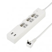 個別スイッチ付タップ 3個口 2USBポート 3.4A 2m ホワイト Y02KS532WH2U