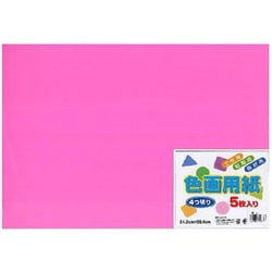 色画用紙 もも 四つ切 5枚 EIG4-06