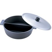 アルミ鍋のなべ 二槽式フッ素加工(蓋付) 18cm QNB3302