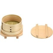 マルY 桧 ワッパセイロセット 12cm (蓋・すだれ・台付) QSI13012
