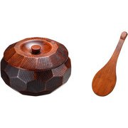 摺り漆木製飯器セット(蓋付) 大 25782 RHV7701
