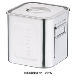 18-8深型角キッチンポット (手付)19.5cm AKK06019