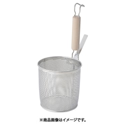 18-8パンチング木柄底平煮ざる 中 ANZ05002