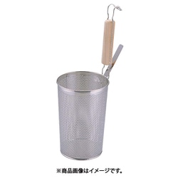 18-8パンチング 木柄 深型底平煮ざるうどんてぼ AUD4901