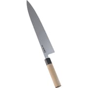 本霞 玉白鋼 水牛柄牛刀(両刃) 33cm AMSJ604