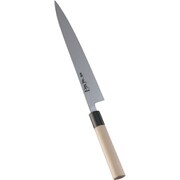 本霞 玉白鋼 水牛柄スライス (両刃)24cm AMSJ801