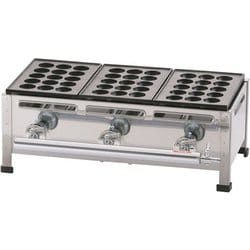 関西式たこ焼器(15穴) 3枚掛 LPガス GTK224