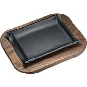 (S)和風ステーキ皿 焼杉 竹 PSV10