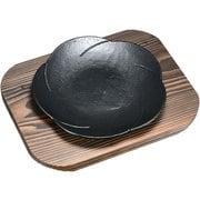 (S)和風ステーキ皿 焼杉 梅 大 PSV12001