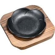 (S)和風ステーキ皿 焼杉 梅 小 PSV12003