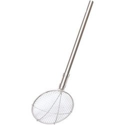 パイプ柄給食用すくい網丸型 極荒目 24cm 柄長60cm ASK5803