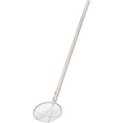 ステンレス木柄給食用すくい網 丸型 24cm 荒目(6.5メッシュ) ASK20246